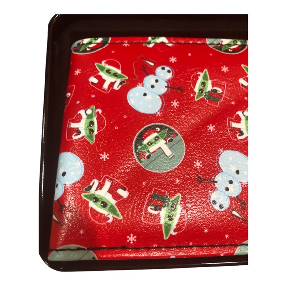 Star Wars red mandalorian snowman bifold wallet in black tin case new - Picture 2 of 9